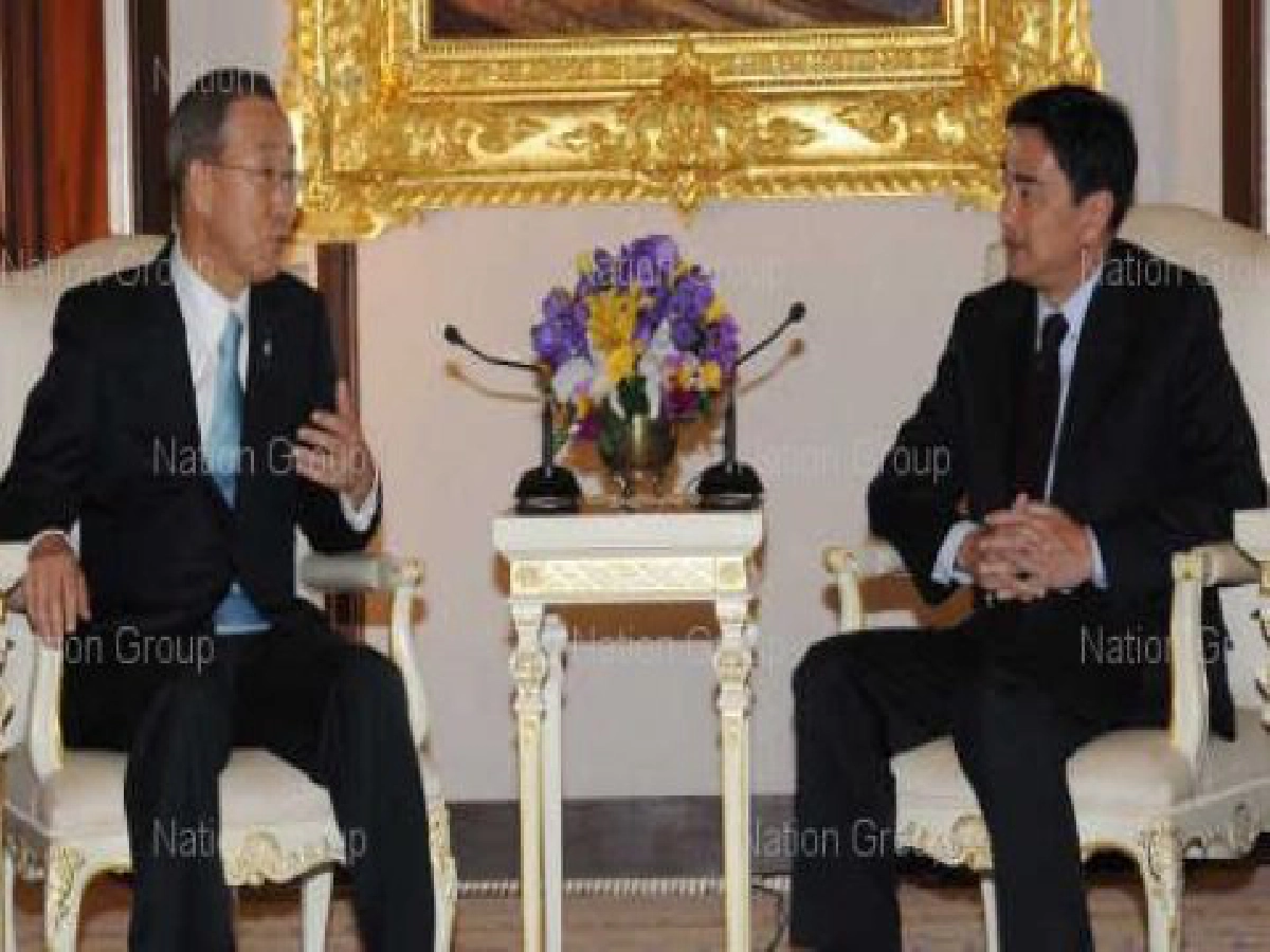 บัน คี มุนเสียใจไทยน้ำท่วมชี้โลกเปลี่ยน บัน คี มุนเสียใจไทยน้ำท่วมชี้โลกเปลี่ยน