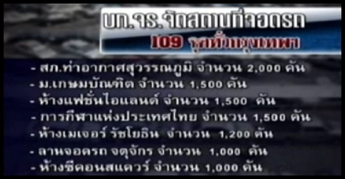 'บก.จร.'ยันที่จอดรถฟรี109เต็มหมดแล้ว
