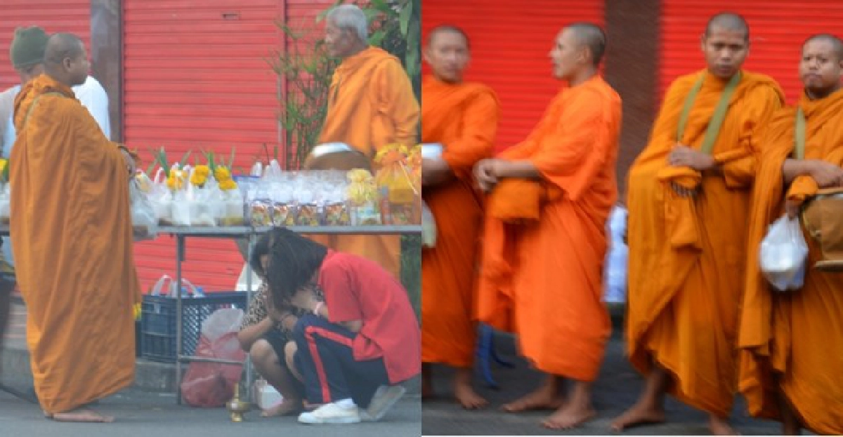 กลับมาอีกแล้ว!พระปักหลักรับบาตร กลับมาอีกแล้ว!พระปักหลักรับบาตร