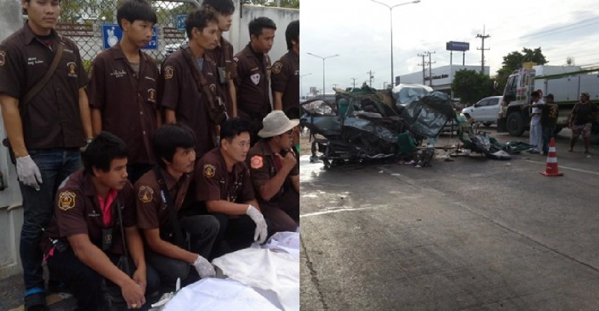 18ล้อซิ่งข้ามเลนตัดหน้ารถตู้'ดับ7สาหัส4'