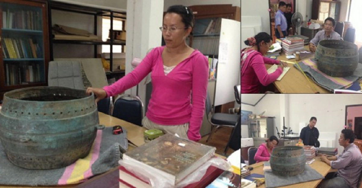 พบกลองโบราณอายุกว่า800ปีในแม่น้ำโขง