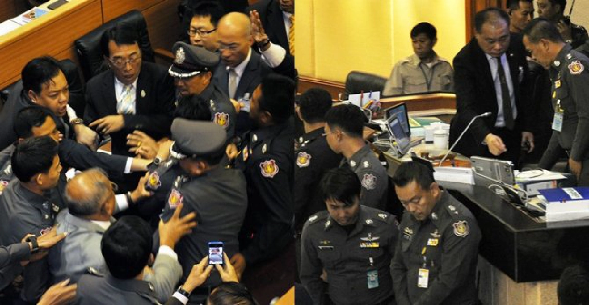 ประทุษร้ายกันถึงในห้องประชุมสภา
