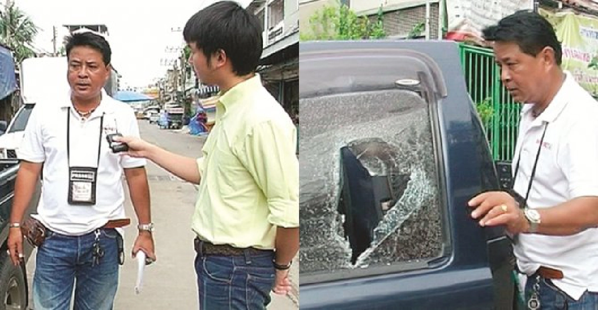 คุกคามสื่อ..ทุบรถนักข่าวเนชั่นจ.ปทุมธานี
