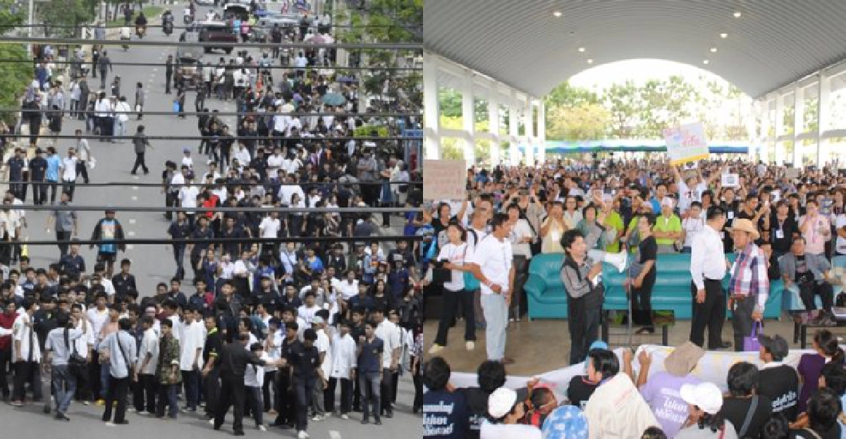'ฟลัดเวย์แม่กลอง'ป่วน!นศ.หวิดปะทะตร. 'ฟลัดเวย์แม่กลอง'ป่วน!นศ.หวิดปะทะตร.