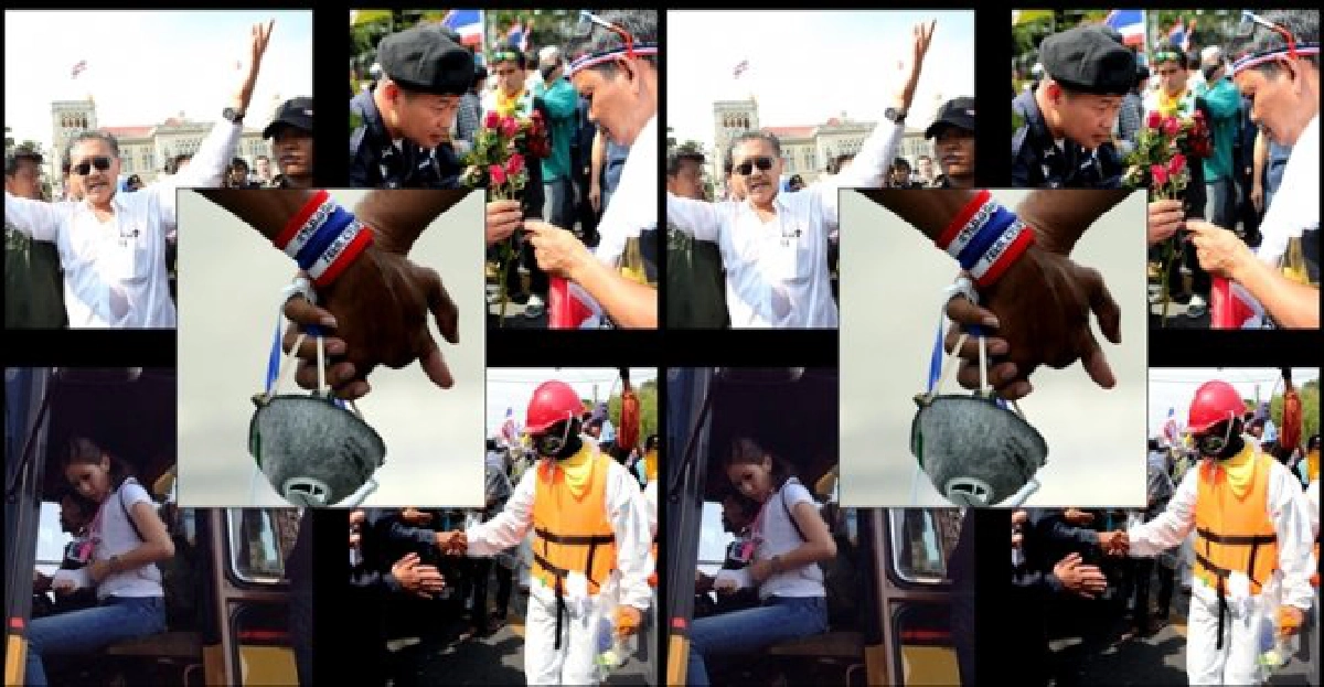 'ดอกไม้-รอยยิ้ม-จับมือ'ขโมยซีนบนวิกฤติการเมือง!