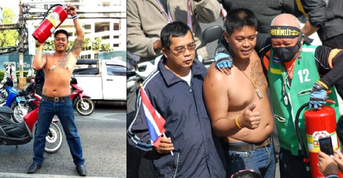 'วีรบุรุษกางเกงใน'จัดเต็ม!ถอดเสื้อ-ยกถังดับเพลิง 'วีรบุรุษกางเกงใน'จัดเต็ม!ถอดเสื้อ-ยกถังดับเพลิง