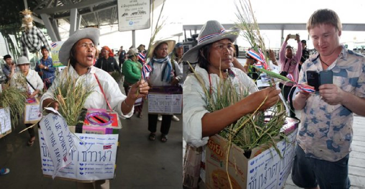 ชาวนาบุกสุวรรณภูมิฟ้องต่างชาติไม่ได้เงิน ชาวนาบุกสุวรรณภูมิฟ้องต่างชาติไม่ได้เงิน