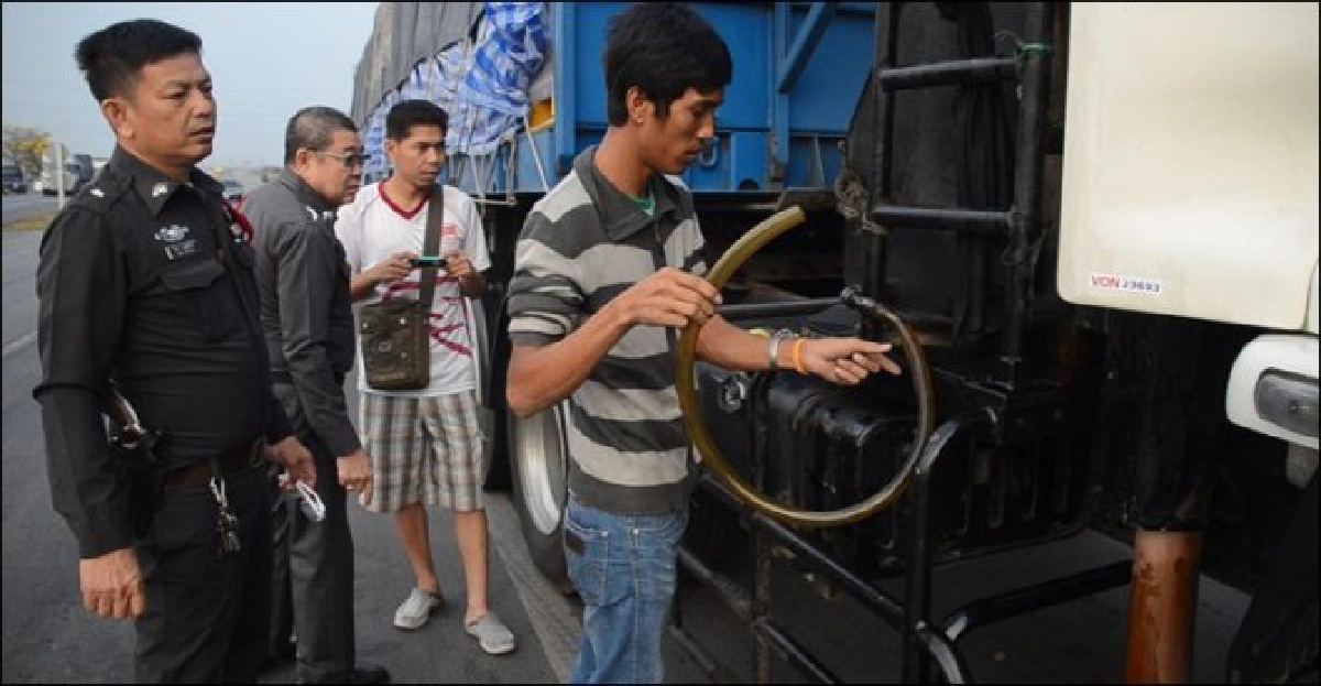 โจรอ้วนผอมปืนจ่อคนขับรถพ่วงขโมยน้ำมัน270ลิตร โจรอ้วนผอมปืนจ่อคนขับรถพ่วงขโมยน้ำมัน270ลิตร