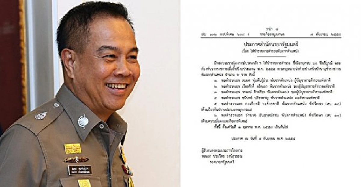 โปรดเกล้าฯ'สมยศ'พ้นตําแหน่งผบ.ตร.