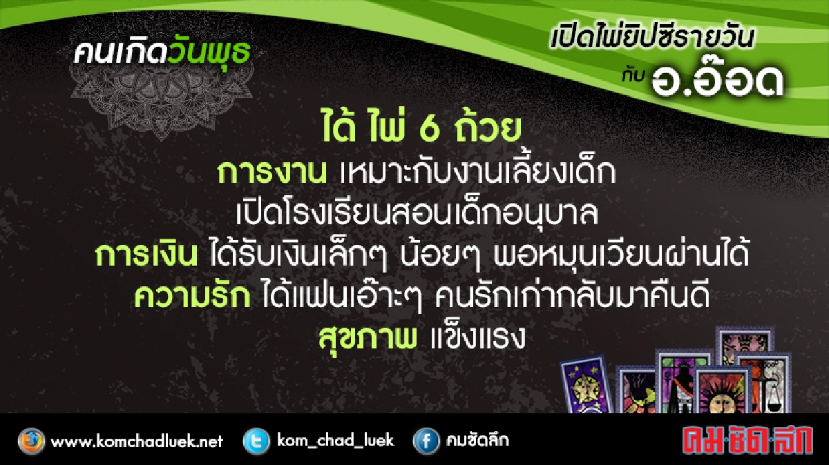 เปิดไพ่ยิปซีรายวัน : พ.8มิย.59