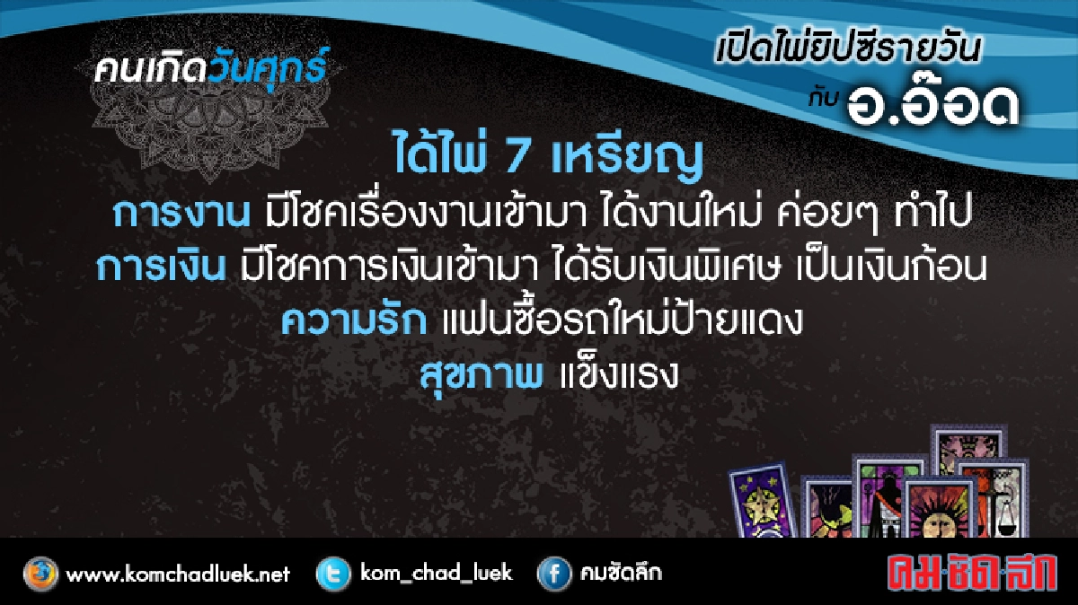 เปิดไพ่ยิปซีรายวัน : ศ.24มิ.ย.59