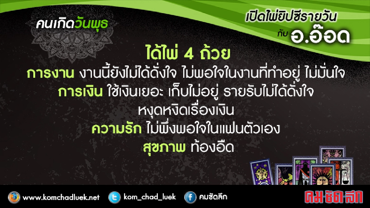 เปิดไพ่ยิปซีรายวัน : พ.22มิ.ย.59