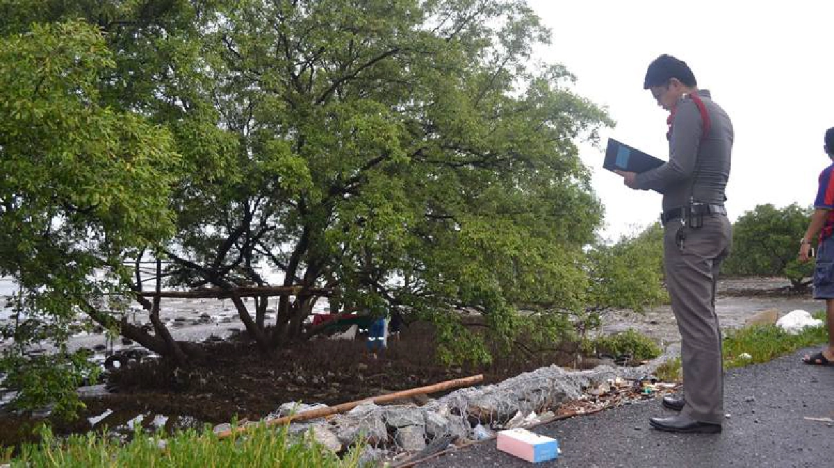 พบศพชายนิรนามลอยเกยตื้นใต้ต้นแสมย่านบางปู พบศพชายนิรนามลอยเกยตื้นใต้ต้นแสมย่านบางปู