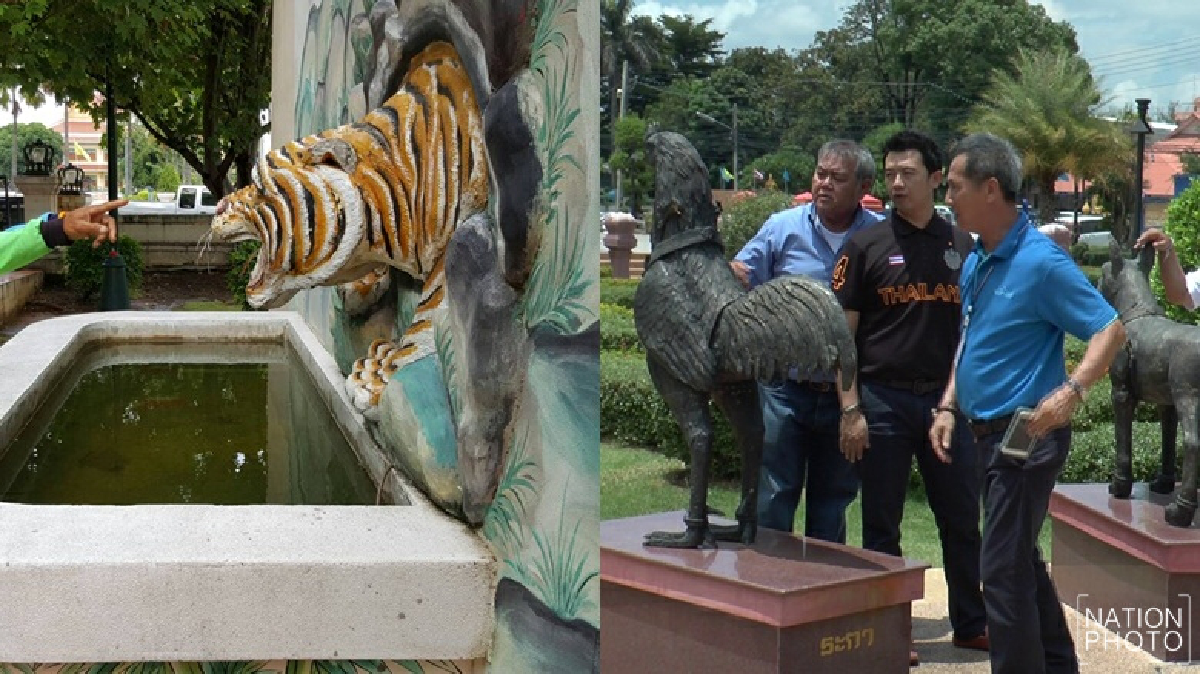 มือมืดตระเวนทุบรูปปั้นสัตว์มงคลหลักเมืองบุรีรัมย์