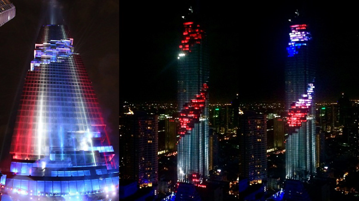 อลังการ!โชว์‘แสง สี เสียง’ตึกมหานครรถจอดชม อลังการ!โชว์‘แสง สี เสียง’ตึกมหานครรถจอดชม
