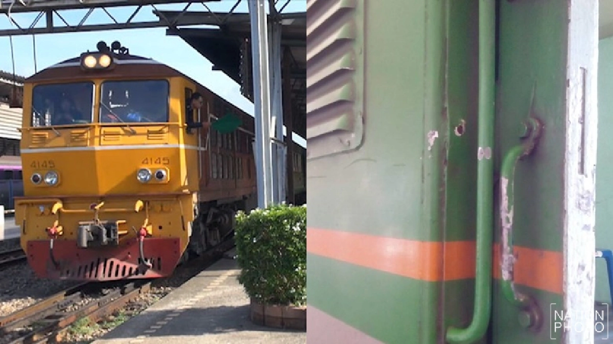  ระทึก!รถไฟทดลองวิ่งหินกระเด็นใส่สีถลอกจอดตันหยงมัส