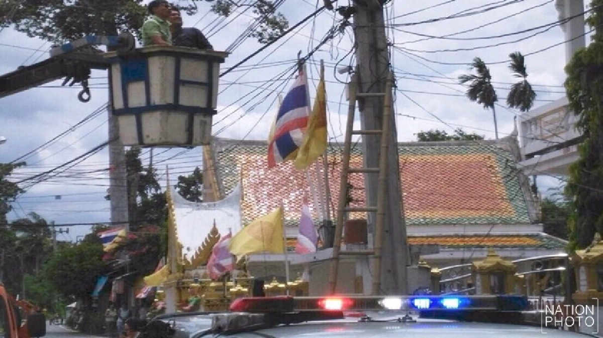พระลูกวัดซ่อมสายไฟเก่าถูกช็อตดับคาเสา พระลูกวัดซ่อมสายไฟเก่าถูกช็อตดับคาเสา