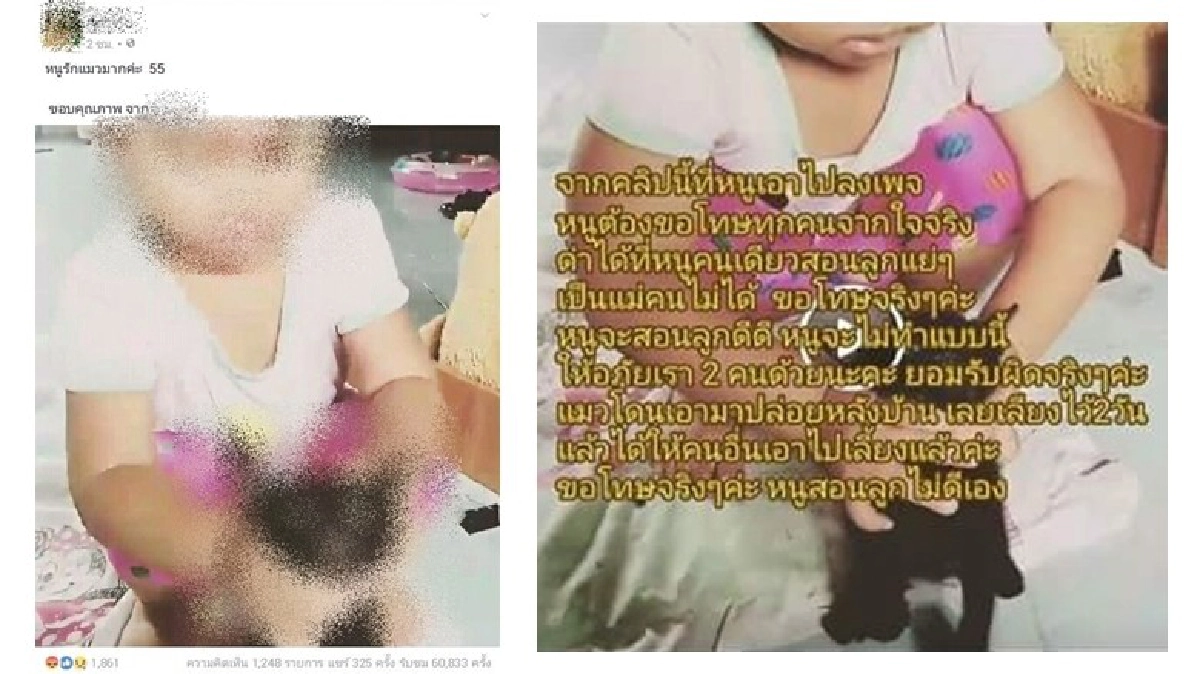 เพจ-แม่เด็กขอโทษด.ญ.บีบคอแมว เพจ-แม่เด็กขอโทษด.ญ.บีบคอแมว