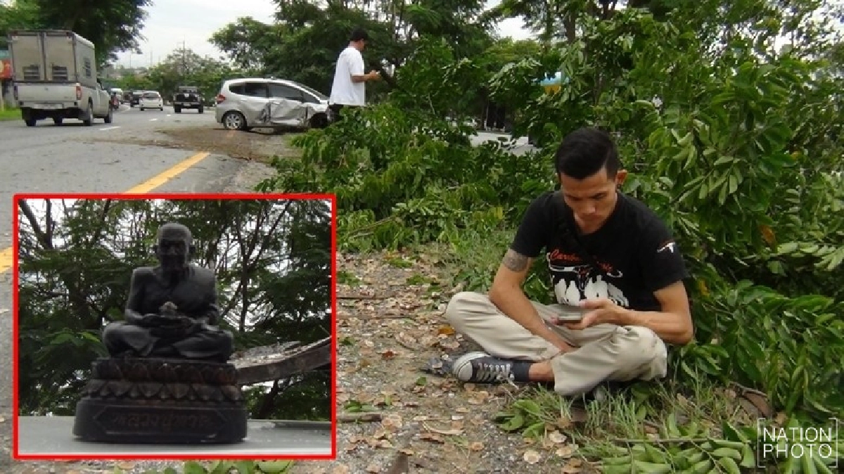 บารมีหลวงปู่ทวด!!เก๋งพังยับคนขับรอด