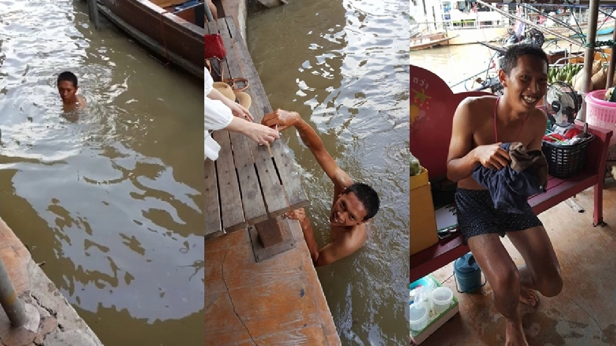 ชื่นชม! หนุ่มน้ำใจงามงมหาไอโฟนให้นทท.จีน ชื่นชม! หนุ่มน้ำใจงามงมหาไอโฟนให้นทท.จีน