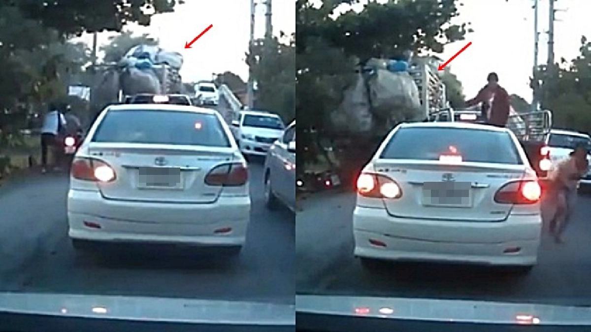 รถบรรทุกไหลลงสะพานชนรถชาวบ้าน รถบรรทุกไหลลงสะพานชนรถชาวบ้าน
