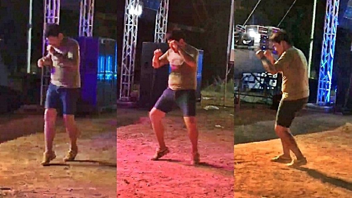 ฮาลั่น!หนุ่มโชว์ลีลาแดนซ์สุดกวนหน้าเวที
