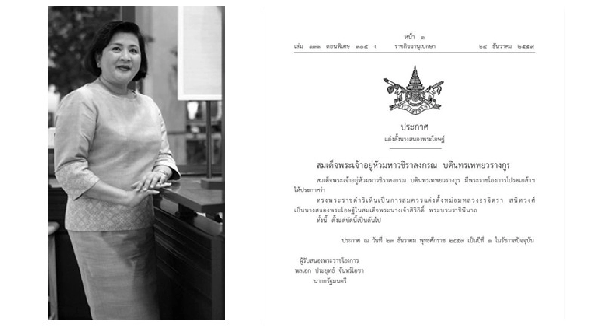 โปรดเกล้าฯ ม.ล.อรจิตรา สนิทวงศ์ เป็นนางสนองพระโอษฐ์ โปรดเกล้าฯ ม.ล.อรจิตรา สนิทวงศ์ เป็นนางสนองพระโอษฐ์
