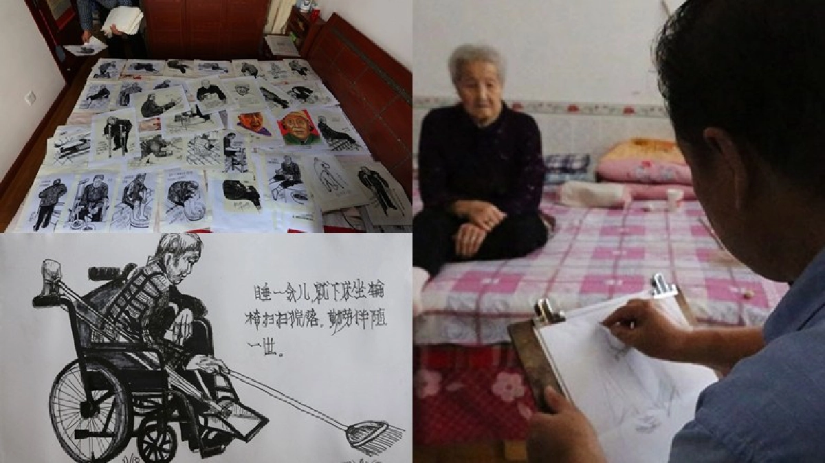 ซึ้งลูกชายบันทึกวันเวลาสุดท้ายกับแม่เป็นภาพสเก็ตช์