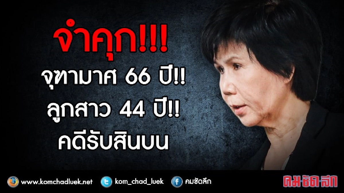 ด่วน!! จำคุก " จุฑามาศ"  66 ปี-ลูกสาว 44 ปีคดีรับสินบน