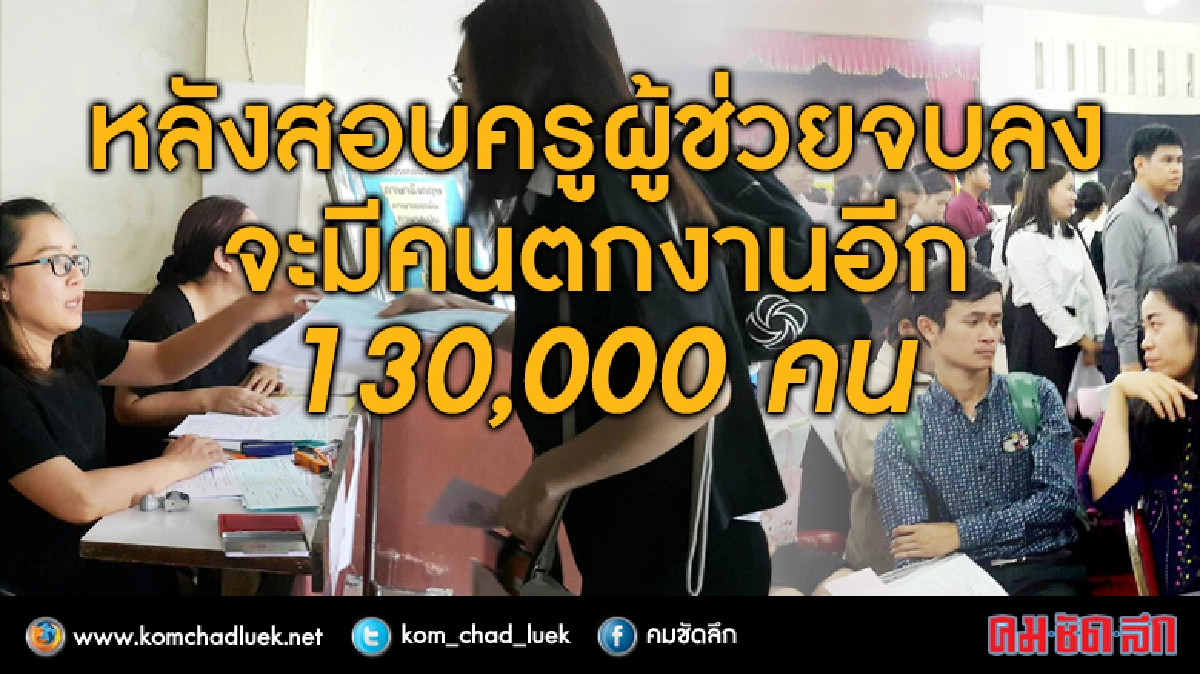 หลังสอบครูผู้ช่วยคนตกงาน1.3แสน