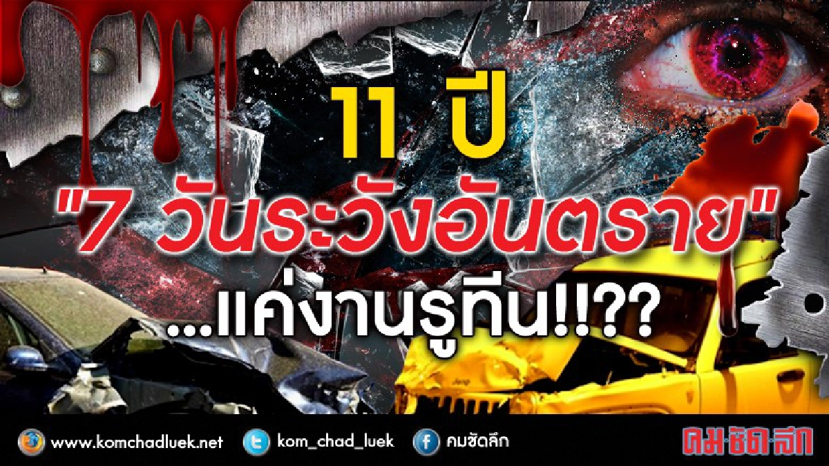 เปิดสถิติ... 11 ปี "7 วันระวังอันตราย" ...แค่งานรูทีน!!?? เปิดสถิติ... 11 ปี "7 วันระวังอันตราย" ...แค่งานรูทีน!!??