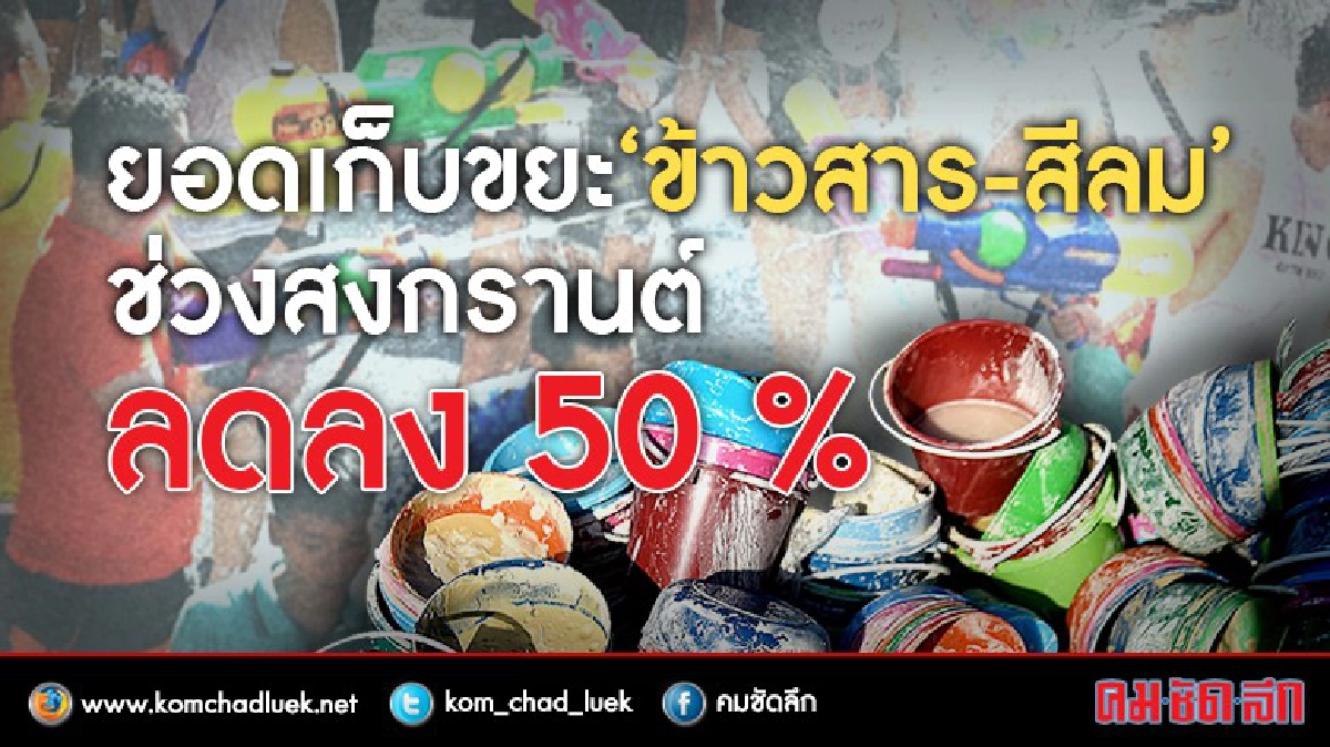 ยอดเก็บขยะ"ข้าวสาร-สีลม" ช่วงสงกรานต์ ลดลง 50 % ยอดเก็บขยะ"ข้าวสาร-สีลม" ช่วงสงกรานต์ ลดลง 50 %