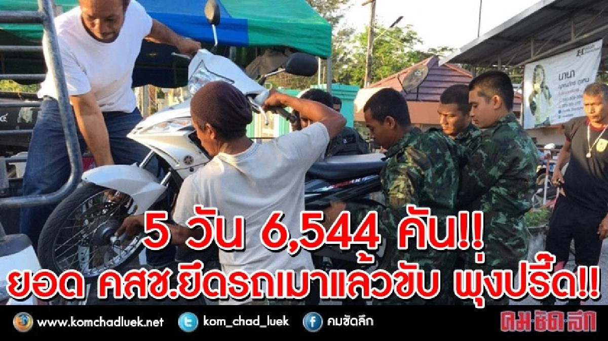 ยอด คสช. ยึดรถเมาแล้วขับ พุ่งปรี๊ด 5 วัน 6,544 คัน ยอด คสช. ยึดรถเมาแล้วขับ พุ่งปรี๊ด 5 วัน 6,544 คัน