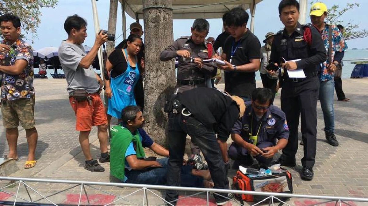 อุโมงค์น้ำริมหาดพัทยาล้มทับคนงานเจ็บ2