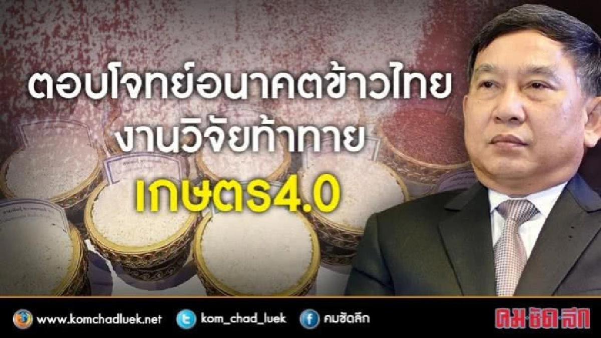 ตอบโจทยฺ์อนาคตข้าวไทย งานวิจัยท้าทายเกษตร4.0 ตอบโจทยฺ์อนาคตข้าวไทย งานวิจัยท้าทายเกษตร4.0
