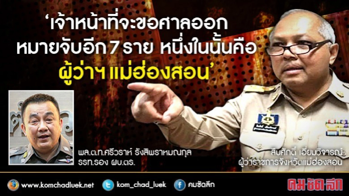 ไม่รอด!!"ศรีวราห์"จ่อหมายจับผู้ว่าฯแม่ฮ่องสอนพันซื้อกาม ไม่รอด!!"ศรีวราห์"จ่อหมายจับผู้ว่าฯแม่ฮ่องสอนพันซื้อกาม