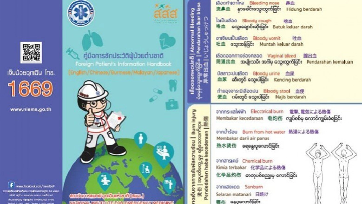 คู่มือการซักประวัติผู้ป่วยต่างชาติ 5 ภาษา
