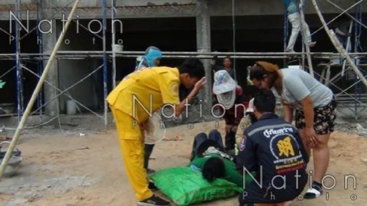 ระทึก!ไฟช็อตสาวก่อสร้างร่างร่วงดิ่งตึกชั้น3สาหัส