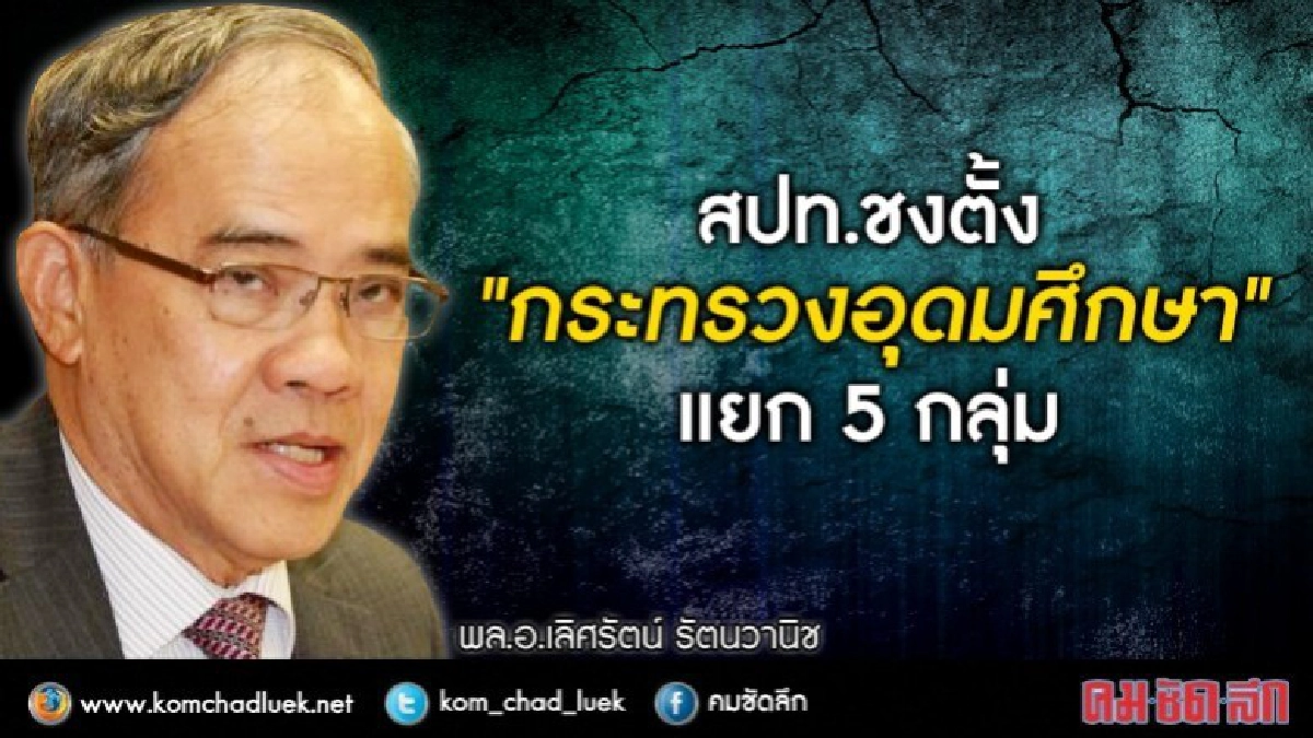 สปท. ชง ตั้ง"กระทรวงอุดมศึกษา" แยก 5 กลุ่ม สปท. ชง ตั้ง"กระทรวงอุดมศึกษา" แยก 5 กลุ่ม