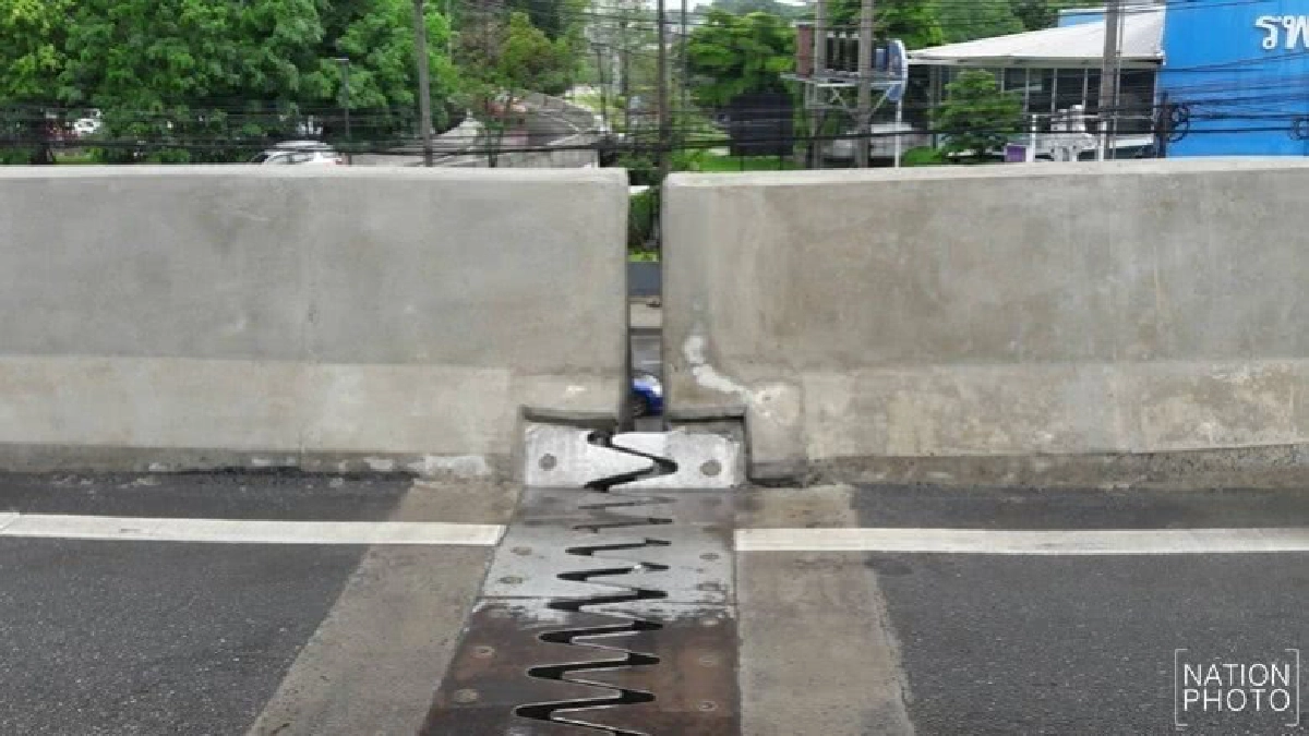 ปิดชั่วคราว!สะพานต่างระดับมีรอยแยก