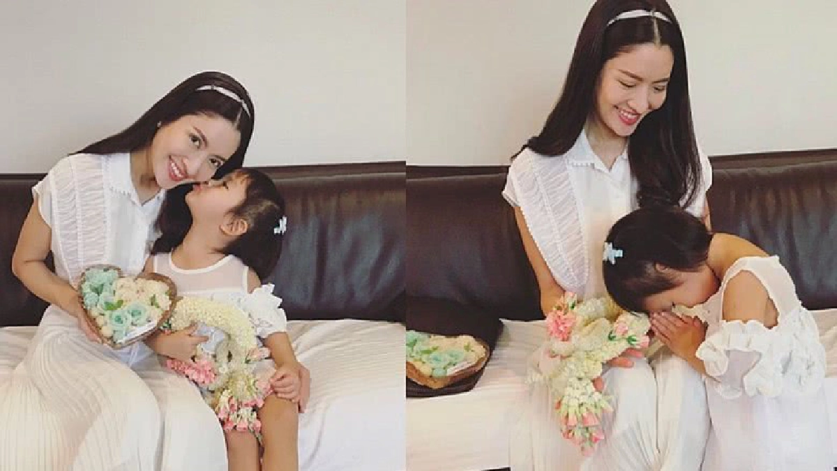 งดงามแค่ไหน?‘น้องปีใหม่’ซ้อมไหว้‘แม่แอฟ’ก่อนวันแม่(คลิป)