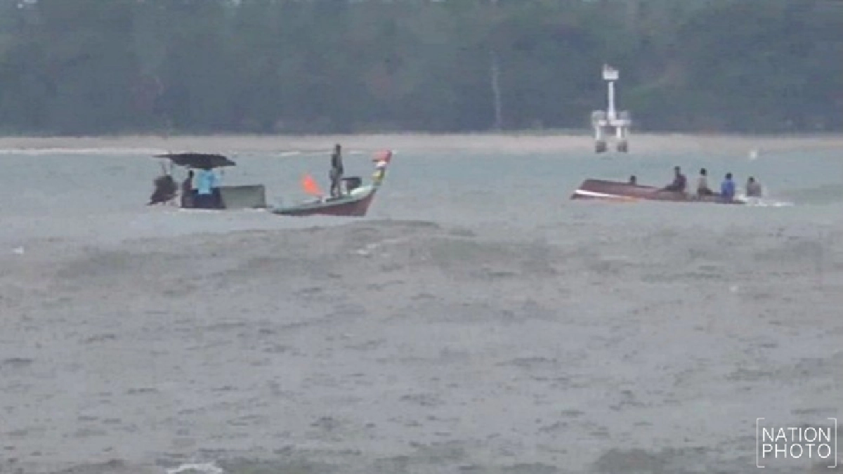คลื่นสูง!ซัดเรือประมงจมทะเล