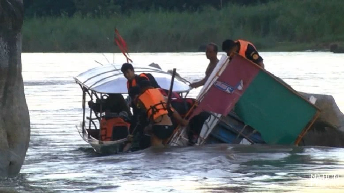 เรือหางยาวชนโขดหินแม่ลูกจมน้ำกกดับ
