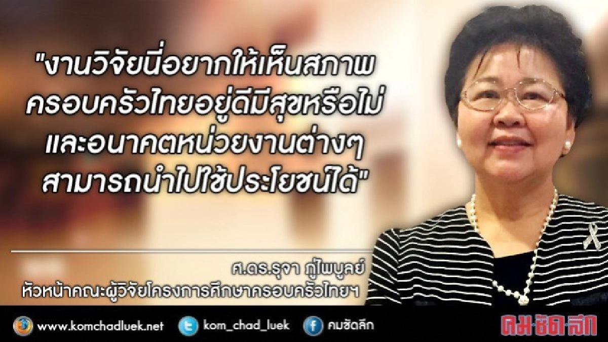 วิจัยวงจรชีวิต"ครอบครัวไทย" ผูกพันไม่ทิ้งคนแก่