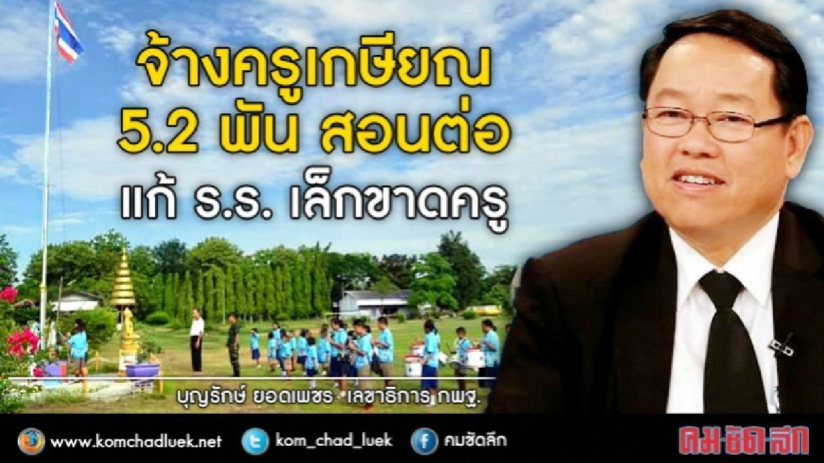 โรงเรียนเล็ก5.8พันแห่งขาดครู7.6พันคน