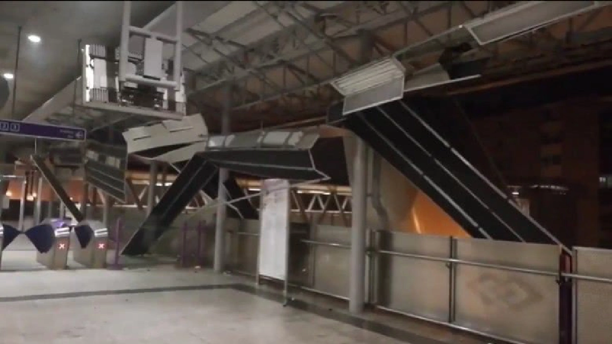 นาทีเพดานสถานีรถไฟฟ้าถล่ม !!