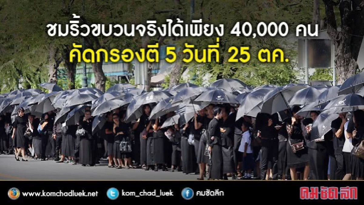 ประชาชนเข้าพื้นที่ชมริ้วขบวนจริงได้ 4 หมื่นคน