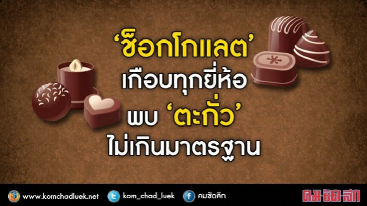 พบ‘ตะกั่วใน’‘ช็อกโกแลต’ เกือบทุกยี่ห้อ
