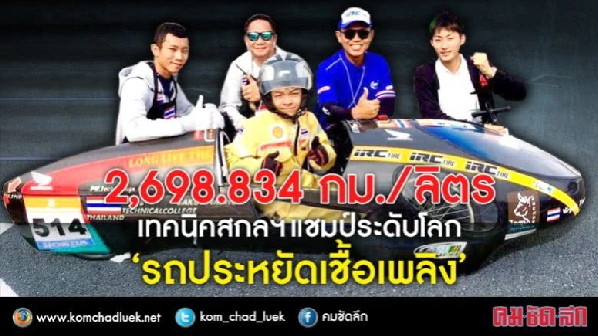 เยี่ยม!เด็กเทคนิคสกลฯแชมป์ระดับโลกรถประหยัดเชื้อเพลิง เยี่ยม!เด็กเทคนิคสกลฯแชมป์ระดับโลกรถประหยัดเชื้อเพลิง