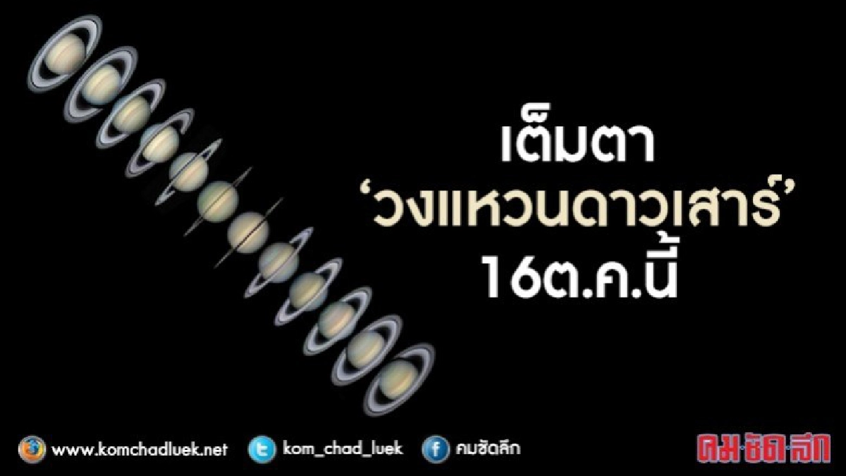 "ดาวเสาร์ "เอียงทำมุมโลกมากสุดรอบ 14 ปี "ดาวเสาร์ "เอียงทำมุมโลกมากสุดรอบ 14 ปี